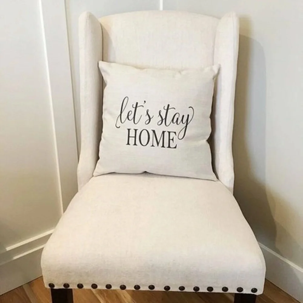 🔥2x HP!🔥 “Let’s Stay Home” Decorative Pillow Cover